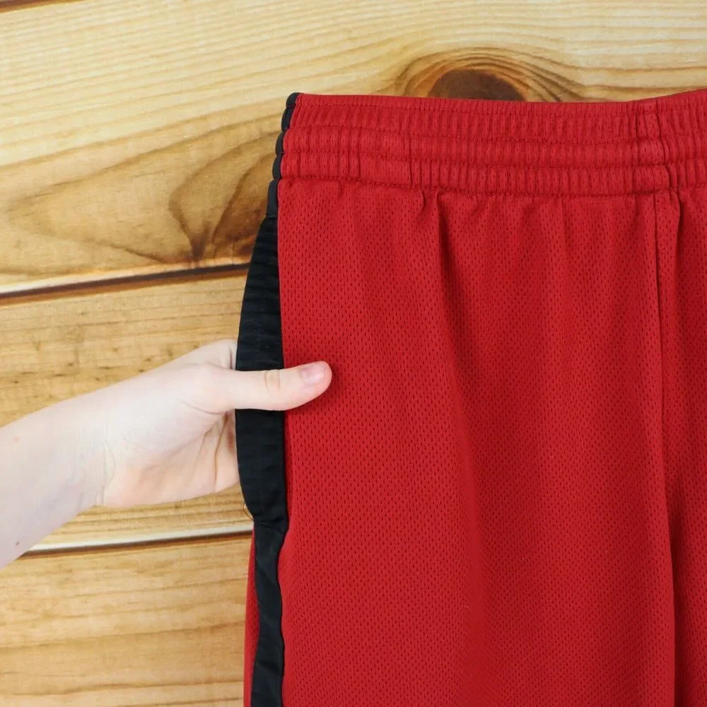 Nike Athletic Gym Shorts Mens Size M Red Basketball‎ Pockets Elastic Waist